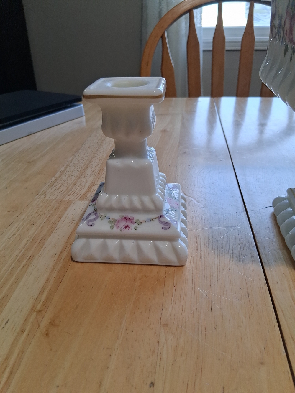 Westmoreland Milk Glass Bridal Bowl with Matching Candlesticks - White - Picture 3 of 11